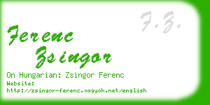 ferenc zsingor business card